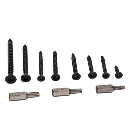 1 x Set of 280 Chipboard Screw Countersunk Head Torx Black Zinc Plated Bit