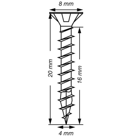 1 x Spax T-STAR MORE Countersunk Head T20 Stainless Steel A2 4X20 Full Thread