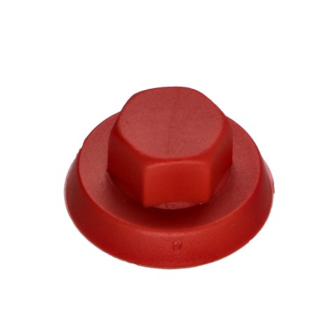 1 x Cap Hexagonal Head Polyethylene RAL3003 for self-drilling or sheet metal screws Ø 4.8-5.5