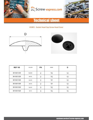 1 x Screw Head Cover Phillips 2 Pan Head DK12...