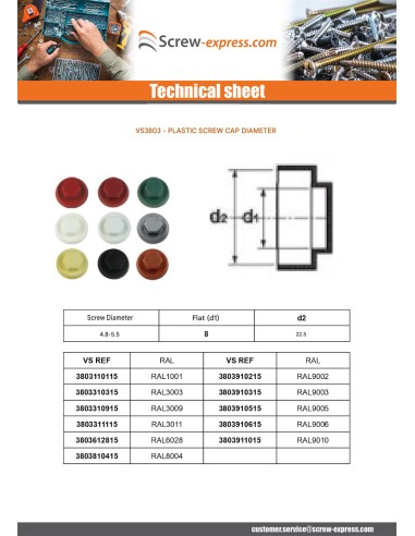1 x Cap Hexagonal Head Polyethylene...