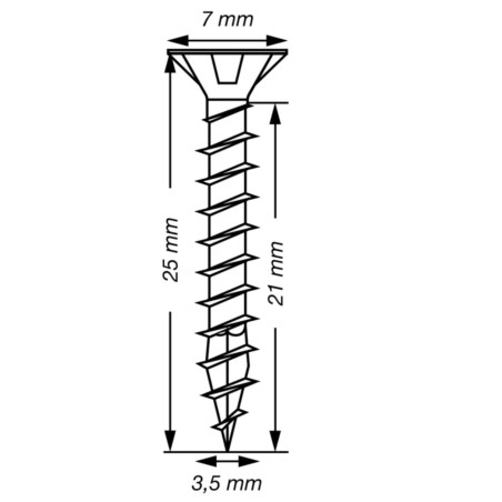 1 x Spax T-STAR MORE Countersunk Head T15 Stainless Steel A2 3.5X25 Full Thread