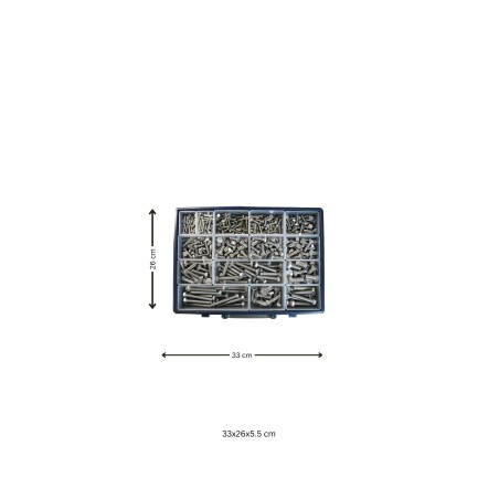 1 x Set of 570 Machine Screw Hexagonal Head Full Thread Stainless Steel A2