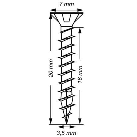 1 x Spax T-STAR MORE Countersunk Head T15 Stainless Steel A2 3.5X20 Full Thread