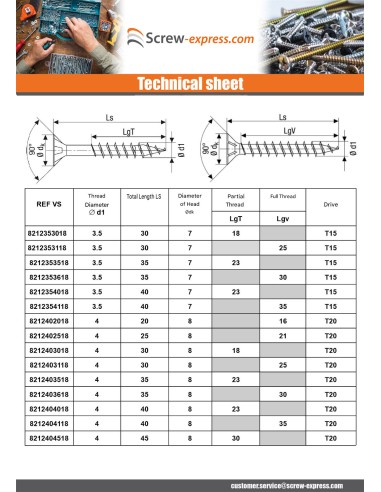 1 x Spax T-STAR MORE Countersunk Head T30...