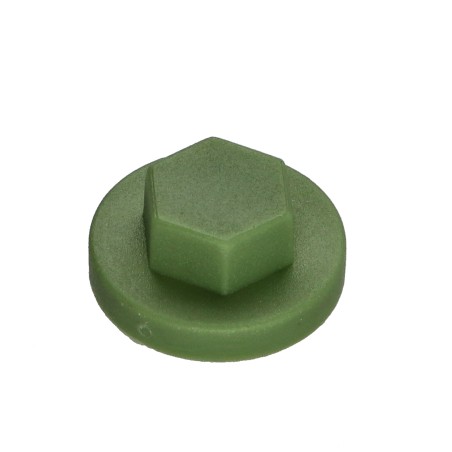 1 x Cap Hexagonal Head Polyethylene Ral6011/Reseda Green for self-drilling or sheet metal screws Ø 6.3