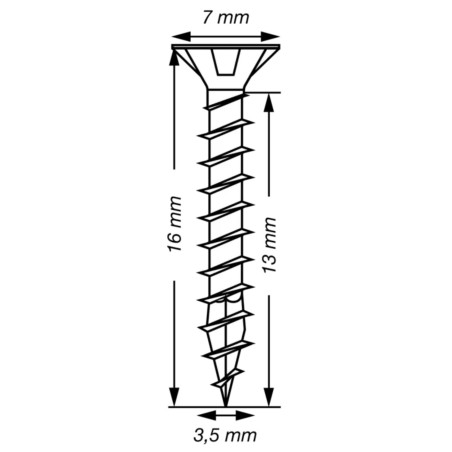 1 x Spax T-STAR MORE Countersunk Head T15 Stainless Steel A2 3.5X16 Full Thread