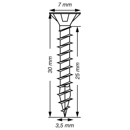 1 x Spax T-STAR MORE Countersunk Head T15 Stainless Steel A2 3.5X30 Full Thread