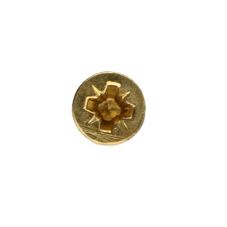 1 x Chipboard Screw Countersunk Head Pozi PZ2 3.5X25 Full Thread Brass Plated Steel