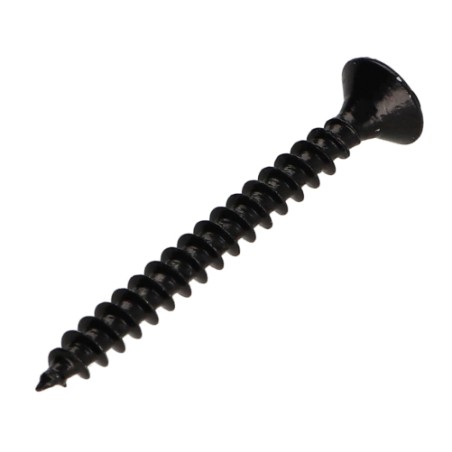 1 x Chipboard Screw Countersunk Head Pozi PZ2 4X45 Full Thread Black Zinc Plated