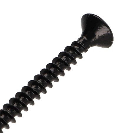 1 x Chipboard Screw Countersunk Head Pozi PZ2 4X45 Full Thread Black Zinc Plated