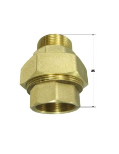 Straight union fitting 40x49 (1"1/2) Male/Female Brass... 2