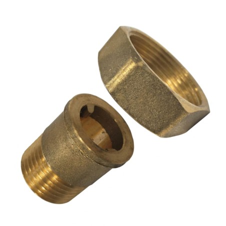 1 x Flat union fitting Male/Female 26x34 (1") X 33x42 (1"1/4) Brass
