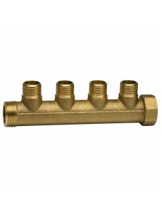 Manifold 4 exits 20x27 (3/4") Male/Female Brass for...