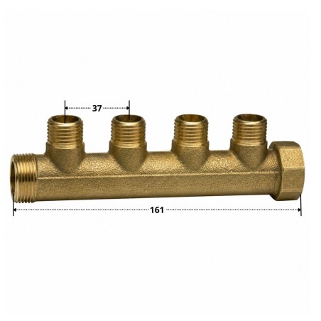 1 x Manifold 4 exits 20x27 (3/4") Male/Female Brass for sanitary plumbing