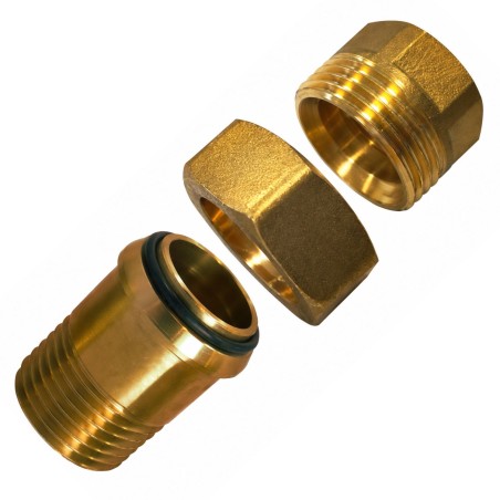 1 x Straight union fitting with O-ring seal 15x21 (1/2") Male/Female Brass Figure 341