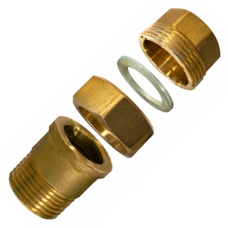 1 x Flat straight union fitting 15x21 (1/2") Male/Female Brass Figure 341