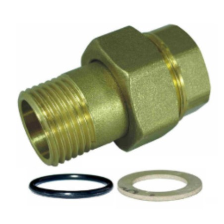 1 x Flat straight union fitting 26x34 (1") Male/Female Brass Figure 341