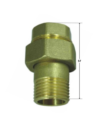 1 x Flat straight union fitting 26x34 (1")...