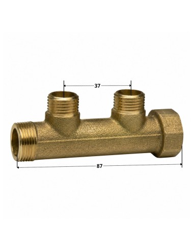 1 x Manifold 2 exits 20x27 (3/4") Male/Female...
