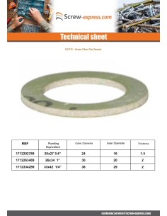 Green fiber flat gasket 33x42 (1"1/4) X2 2