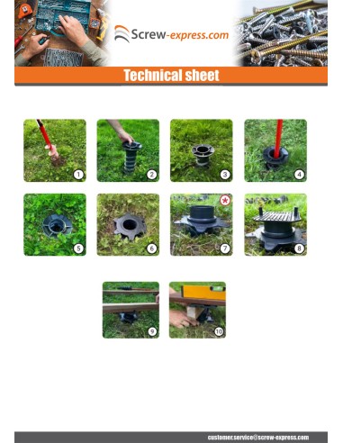 1 x Adjustable foundation pad HAPAX TERRAX 450MM