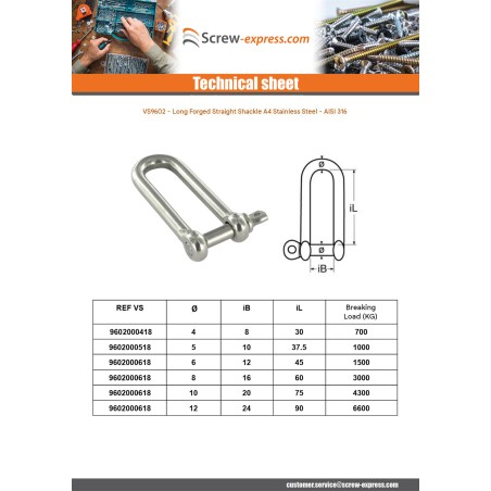 1 x Snackle Right Long Forged Stainless Steel A4 Diameter 6
