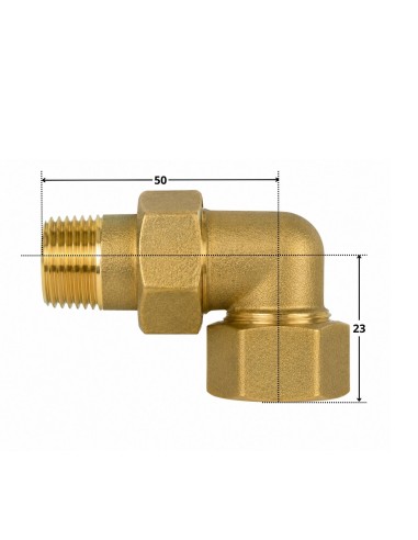 1 x Sphereconical elbow union fitting 15x21...
