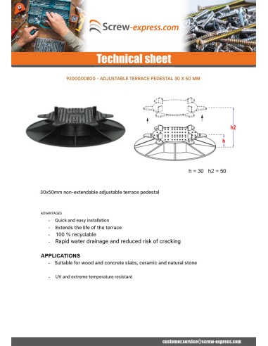 1 x Plot terrace Adjustment 30X50