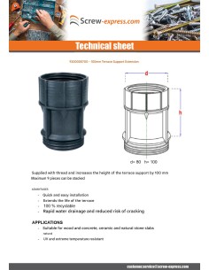 Extension for pedestal terrace 100MM 2
