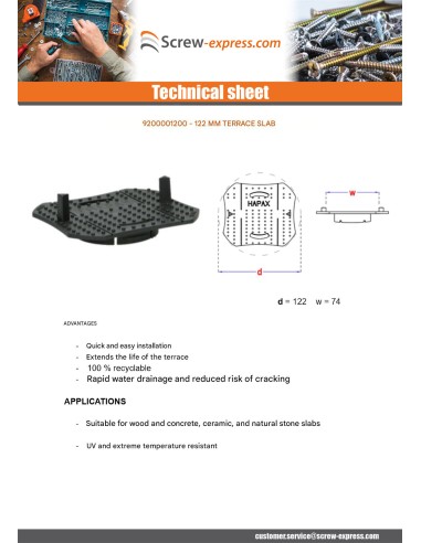 1 x Slab plate terrace 122