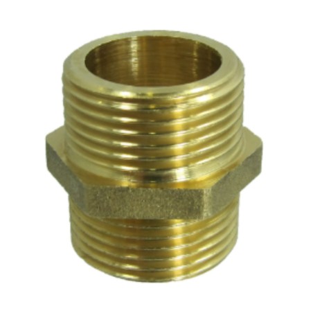 1 x Nipple flat joint figure 280 Male / Male reinforced 1" Brass