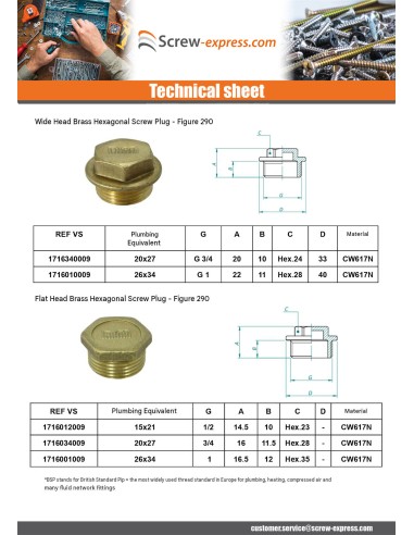 1 x Male plug Figure 290 80x90 (3") Square Head...