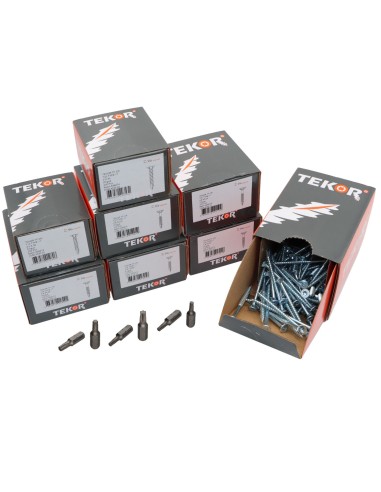 1 x TEKOR PACK PRO 1200 Screw Countersunk Head...