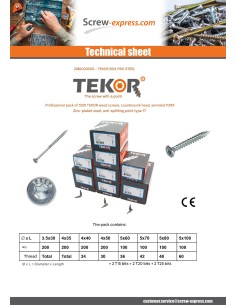 TEKOR PACK PRO 1200 Screw Countersunk Head With Serration... 2