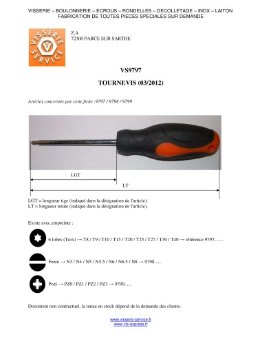 1 x Screwdriver T30 Total Lengh 220 Length...
