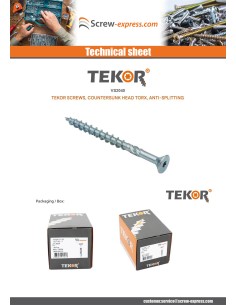 Framing screws TEKOR Countersunk Head With Serration T20... 2