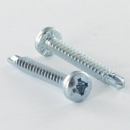 1 x Self Drilling Cylindrical Button Head Square Head Phillips 4.8X50 Sheet Metal Thread Zinc Plated