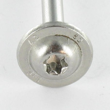 1 x Carpenter Screw Disc Head Stainless Steel A2 3X45 Thread Length: 30 T10 Head Diameter: 9