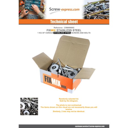 1 x Kilogram Of SCREWS MISCELLANEOUS In Stainless Steel FIXMIX
