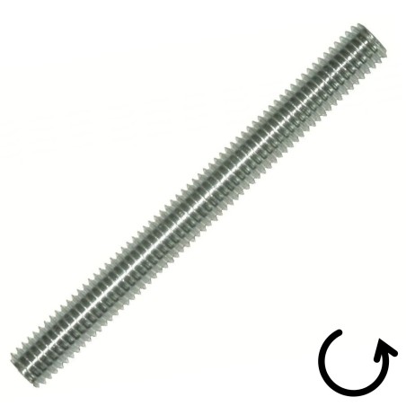 1 x Threaded Rod M27 Length 1 Meter Pitch Left Zinc Plated