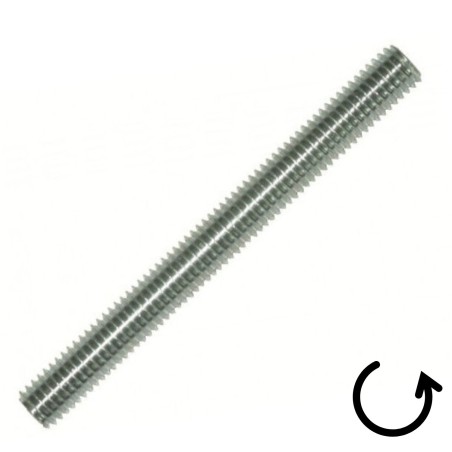 1 x Threaded Rod M8 Length 1 Meter Pitch Left Zinc Plated