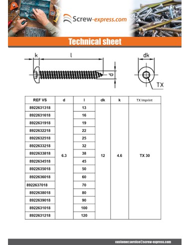 1 x Thread Rolling Screw Cylindrical Button...