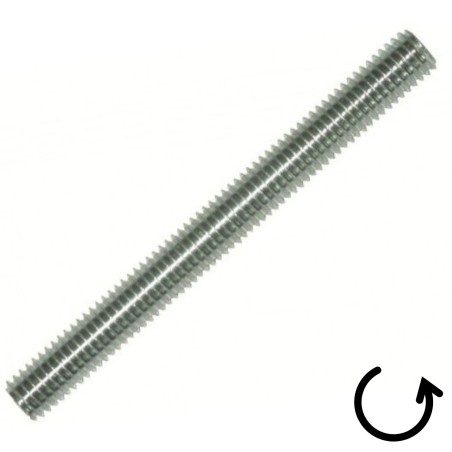 1 x Threaded Rod M16 Length 1 Meter Pitch Left Zinc Plated