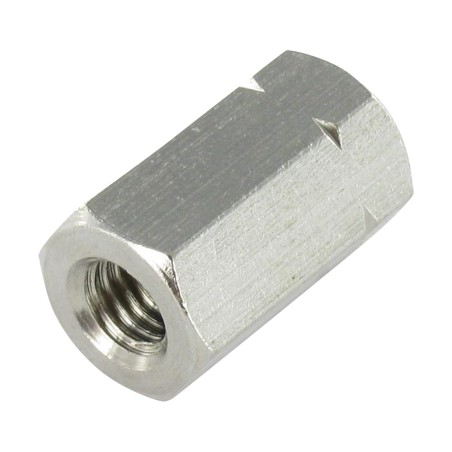 1 x Coupling Nut Hexagonal Stainless Steel A2 M10 Length 30 S17