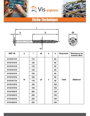 1 x Carpenter Screw Disc Head Stainless Steel...