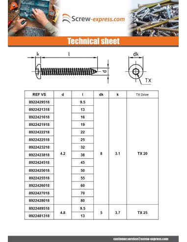 1 x Thread Rolling Screw Cylindrical Button...