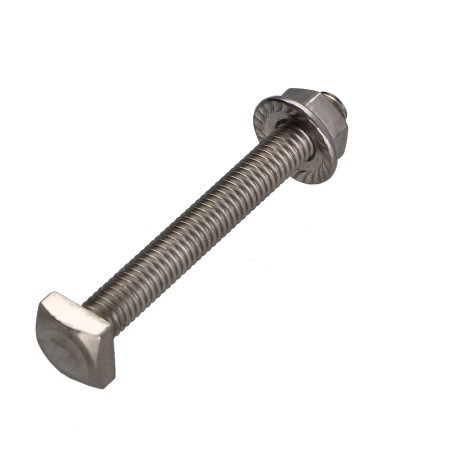 1 x Box of 50 T.CAR 6X50 +50 Nut With Serration M6 Stainless Steel A2
