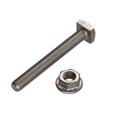 1 x Box of 50 T.CAR 6X50 +50 Nut With Serration M6 Stainless Steel A2