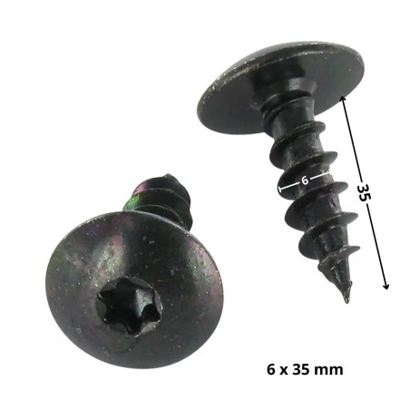 1 x Screw Truss 6X35 Partial Thread T30 Black Zinc Plated